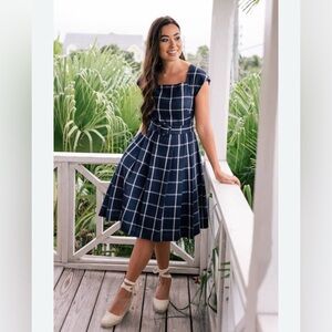 Gal Meets Glam Karen Square Neck A-Line Dress Sz 4